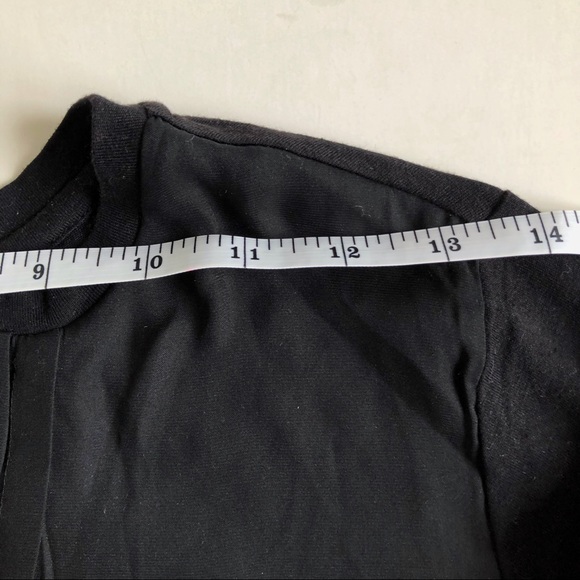 TWIK XS Black Long Sleeve Mixed Fabric Pleated Top - Picture 11 of 15